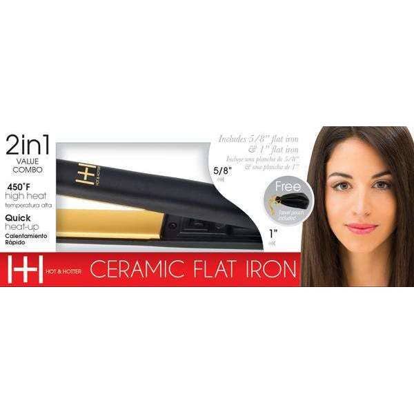 Hot & Hotter Gold Ceramic Electric Flat Iron Combo