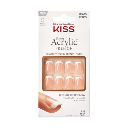 Kiss Salon Acrylic French Nails -Bonjour KSA15