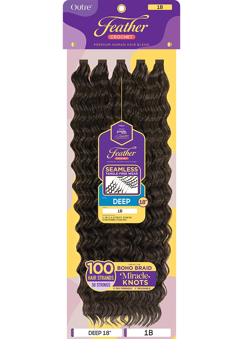 Outre Purple Pack Feather Crochet Deep 18"