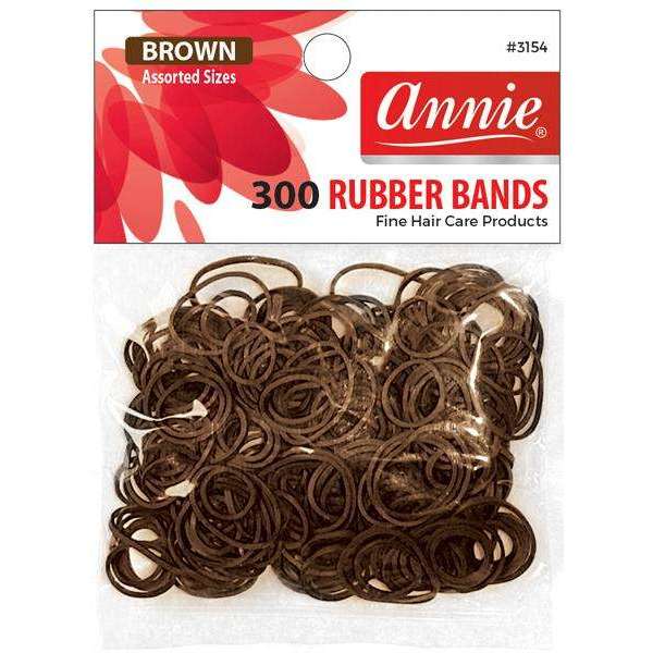 Annie Rubber Bands 300ct Assorted Brown