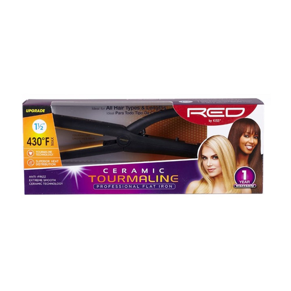RED by Kiss Ceramic Tourmaline 1 1/2" Flat Iron