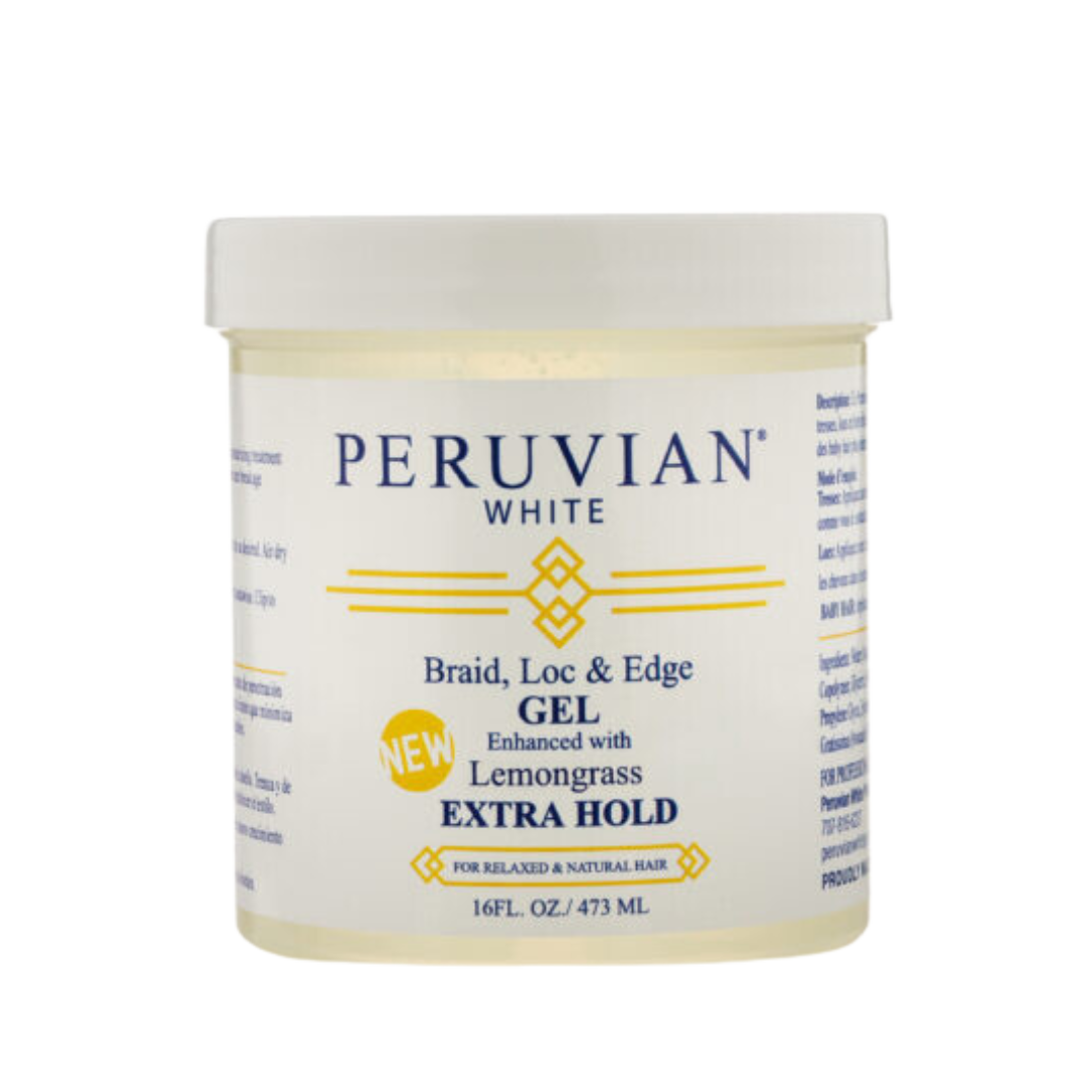 Peruvian White Braid, Loc & Edge Gel Lemongrass