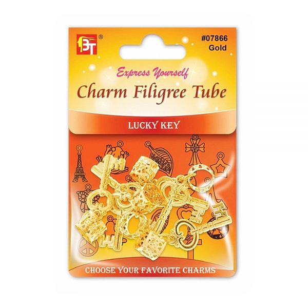 BT Charm Filigree Tube Lucky Key