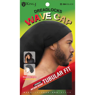 King J Dreadlocks Wave Cap #084 Black