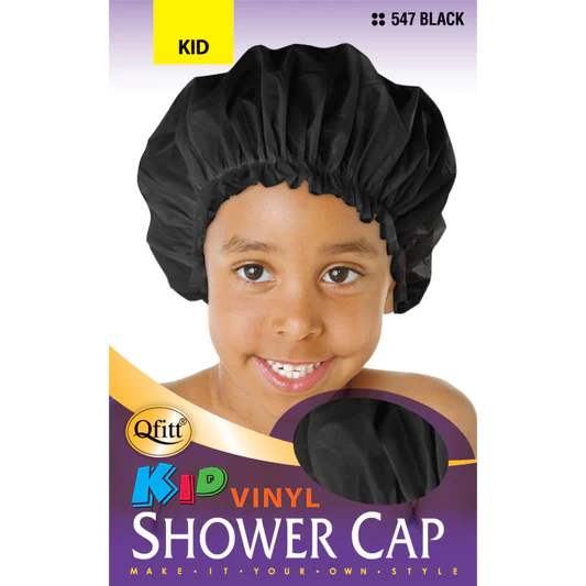 Qfitt Kids Vinyl Shower Cap-#547 Black