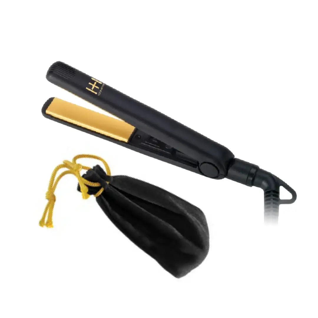 Hot & Hotter Gold Ceramic Flat Iron Mini 5/8in, Black