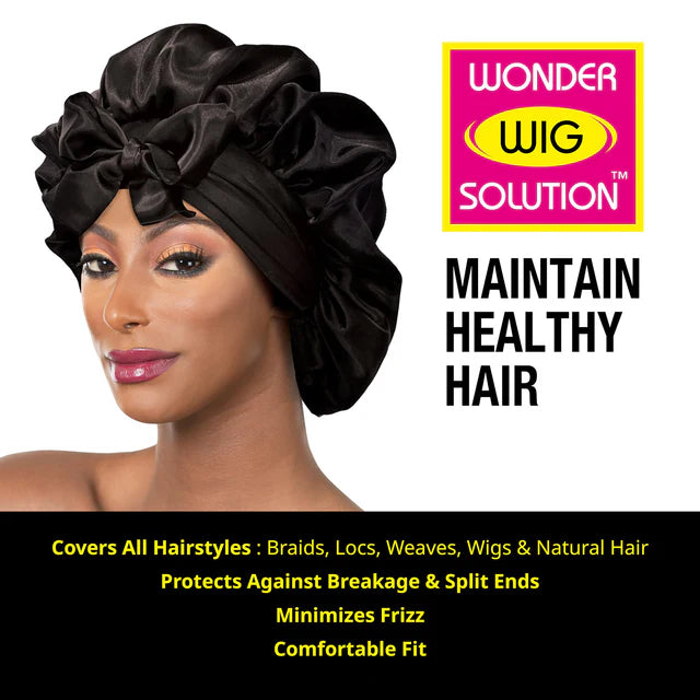 Ebin Wonder Wig Tie-Up Bonnet - Black