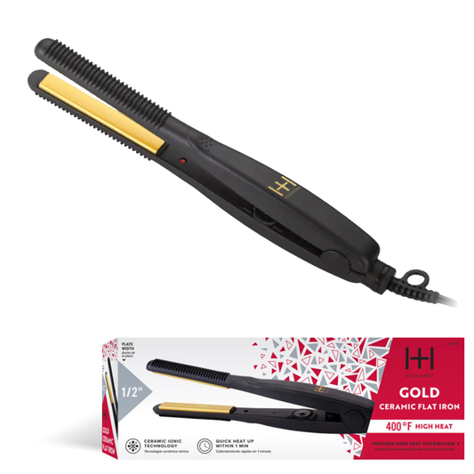 Hot & Hotter Gold Ceramic Flat Iron 1/2 Inch