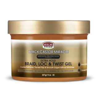 African Pride Black Casto Miracle Braid, Loc & Twist Gel 8 oz