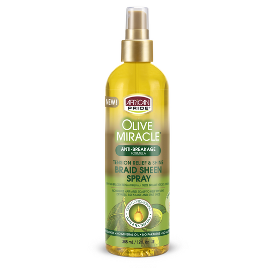 African Pride Olive Miracle Braid Sheen Spray, Regular