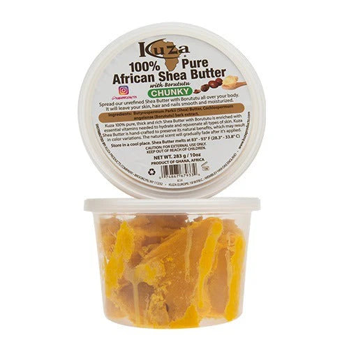 Kuza® 100% Pure Yellow Shea Butter with Borututu, Chunky