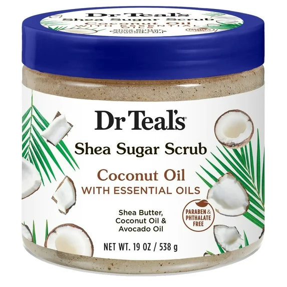 Dr Teals Shea Sugar Scrub Coconut Oil 19oz Jar