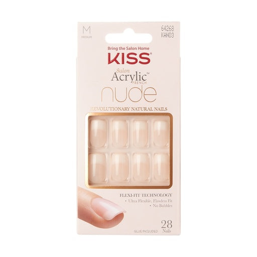Kiss Salon Acrylic French Nude Nails -Cashmere KAN03