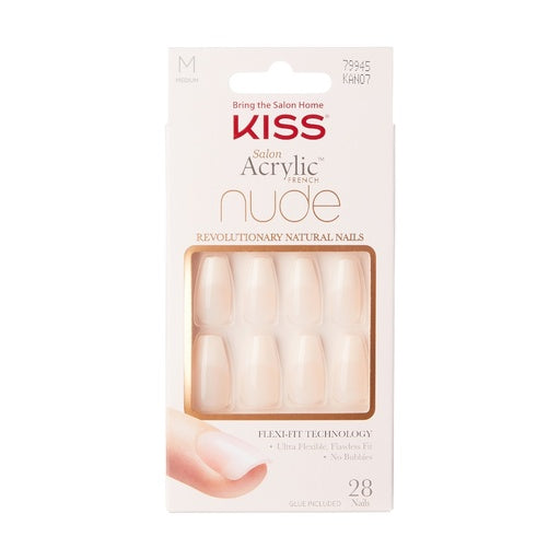 Kiss Salon Acrylic French Nude Nails -Leilani