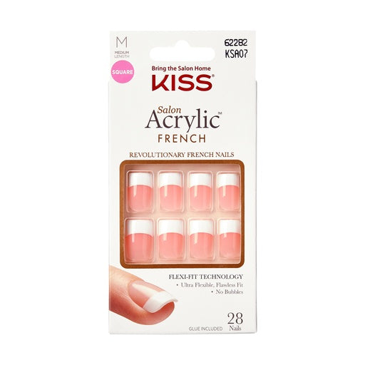 Kiss Salon Acrylic French Nails -Sure Thing KSA07