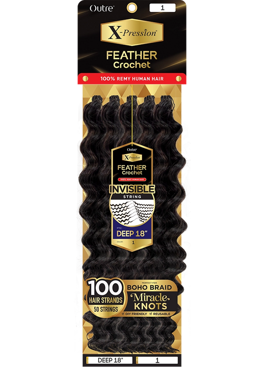 Outre X-pression 100% Remy Human Hair Crochet Deep 18"