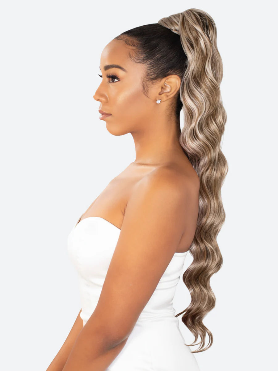 Eve Platino Ponytail Weave Ocean Wave