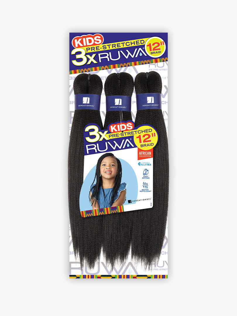 3x Ruwa Pre-Stretched Kids Braid 12"