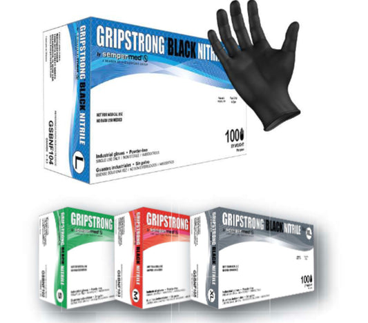 Gripstrong Black Gloves 100ct