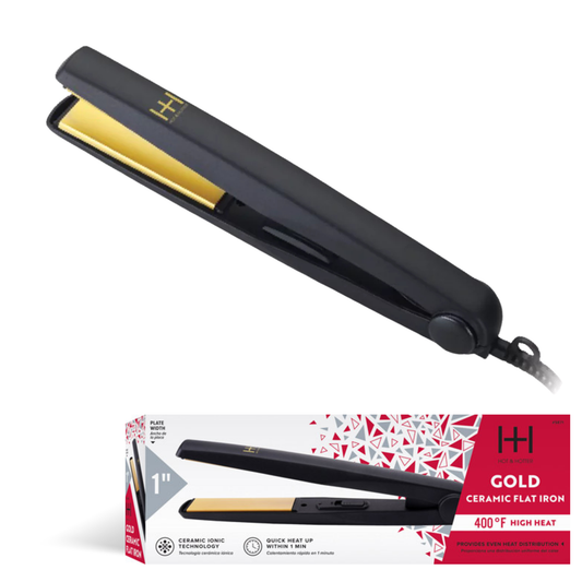 Hot & Hotter Gold Ceramic Electric Flat Iron 1 Inch