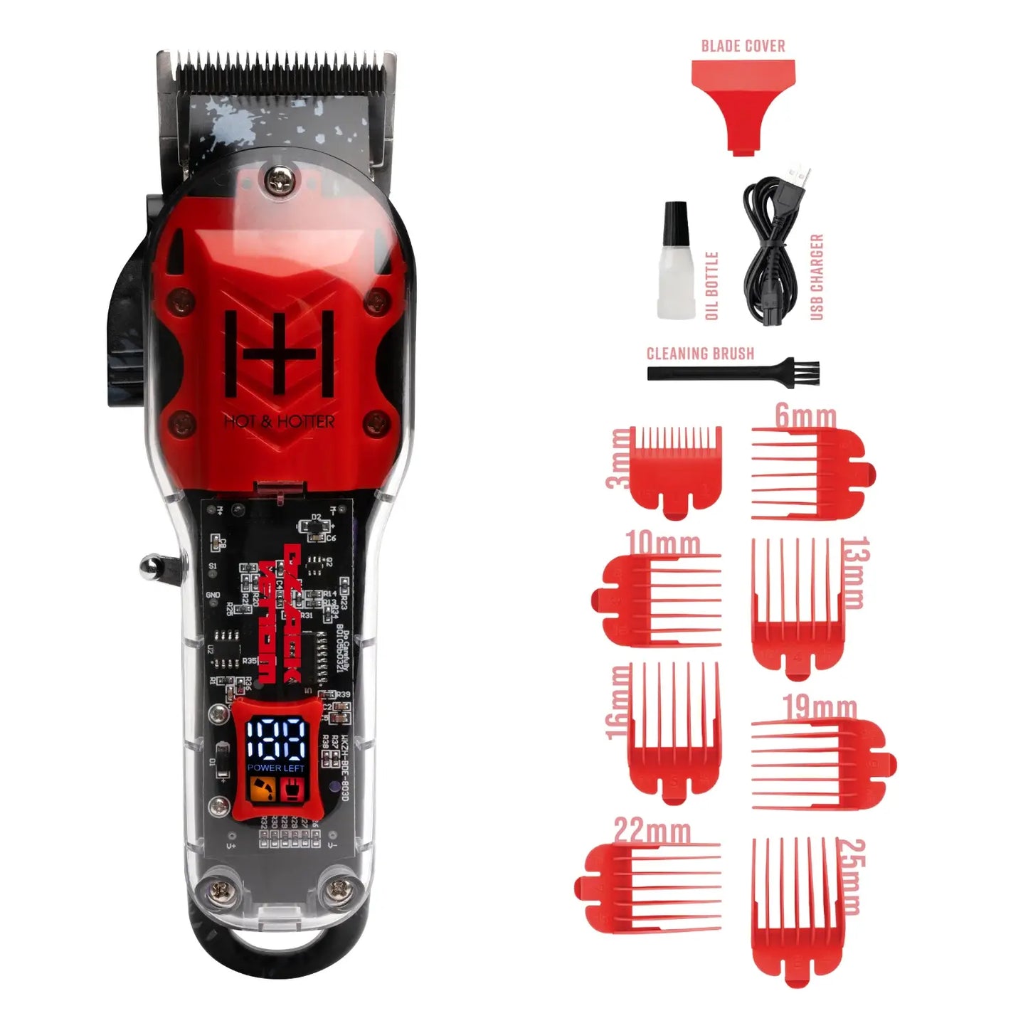 Hot & Hotter Pro Rechargeable Clippers Black Venom