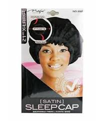 Magic Satin Sleep Cap Jumbo -Black