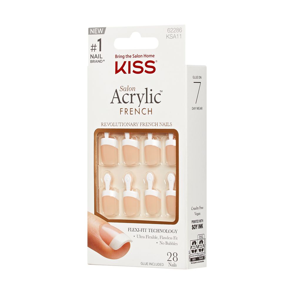 Kiss Salon Acrylic French Nails -Power Play KSA11