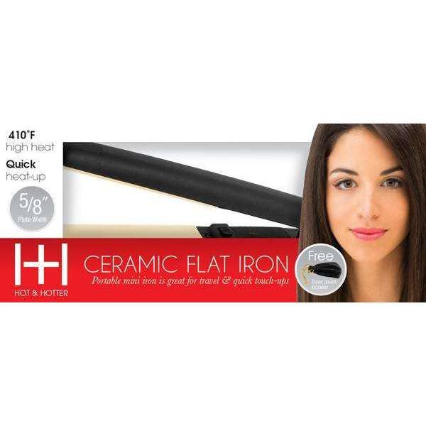 Hot & Hotter Gold Ceramic Flat Iron Mini 5/8in, Black