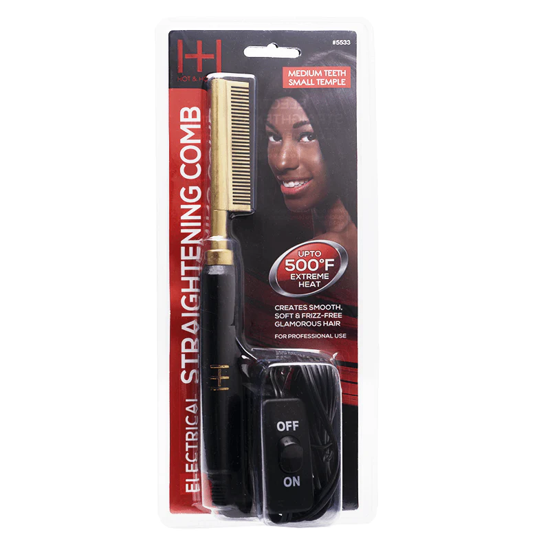 Hot & Hotter Electric Straightening Comb-Small Temple #5533