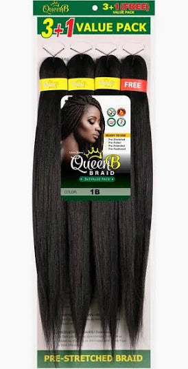 Queen B 4X Multi Pre-Stretched Braiding Hair 50"