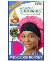 Donna Argan & Black Castor Wide Edge Bonnet