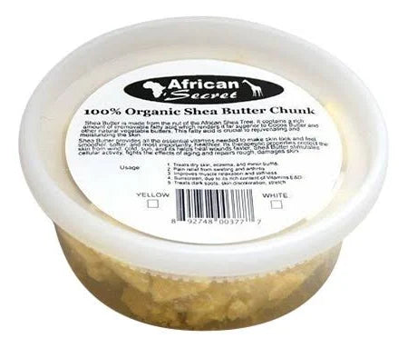 African Secret 100% Organic Shea Butter Chunk White 8oz