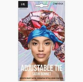 Donna Adjustable Tie Satin Bonnet L-XL